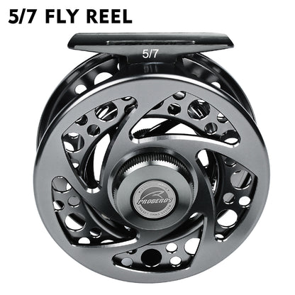 PROBEROS FR07 CNC Aluminum Fly Reel, 5/7, 7/9, 9/10 Sizes, 5 Colors;Large Arbor Fly Reel, Corrosion Resistant for Freshwater; Saltwater