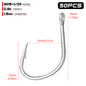 PROBEROS 50pcs Stainless Steel Hooks Saltwater Tuna Hooks, Forged Extra 6X Strong Circle Hooks