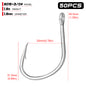 PROBEROS 50pcs Stainless Steel Hooks Saltwater Tuna Hooks, Forged Extra 6X Strong Circle Hooks
