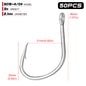 PROBEROS 50pcs Stainless Steel Hooks Saltwater Tuna Hooks, Forged Extra 6X Strong Circle Hooks