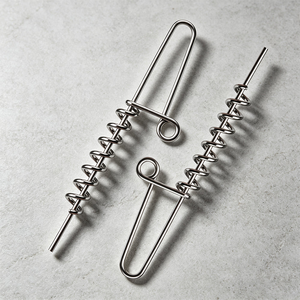 PROBEROS PJ048 Stainless Steel Spring Lock Pins for Soft Baits 50PCS