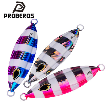 PROBEROS 5 件装慢沉跳汰鱼饵 - 海水金属勺形鱼饵，各种颜色人造硬饵，用于抛竿和跳汰，抛竿跳汰 | 反光鱼饵 | 耐用渔具，鱼饵