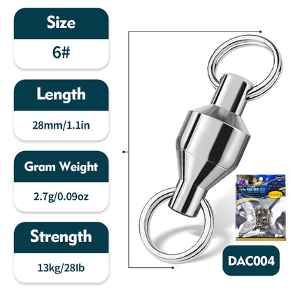 PROBEROS double-ended double-ring bearing swivel high-speed swivel connector Big thing figure eight ring strong tensile stainless steel figure 8 ring 50pcs