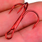 PROBEROS Red Treble Hook Fishing Supplies 100 barbed anchor hook lure fishing tackle - Proberos