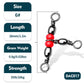 PROBEROS Red Bead Three-Pronged Swivel Sea Fishing Connector Japanese New Three-Pronged Swivel Bifurcator 8-Ring Outdoor Fishing Supplies 200pcs - Proberos