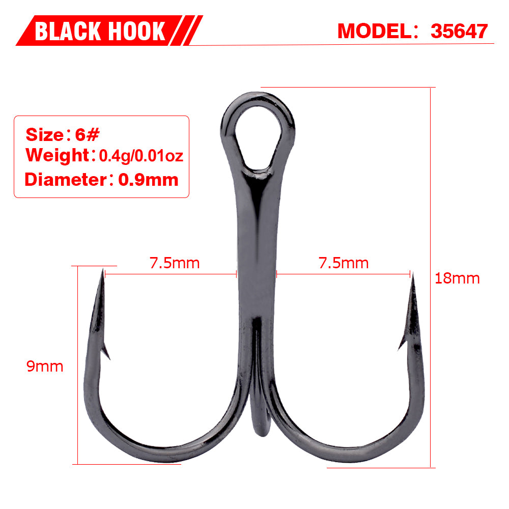 PROBEROS three hook fishing supplies include barbed anchor hooks, lure fishing tackle, brown triple anchor hooks, 100 pieces