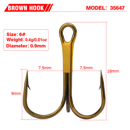 PROBEROS triple hook fishing with barbed anchor hooks, lure fishing tackle, tackle and white triple anchor hooks 100 PCS