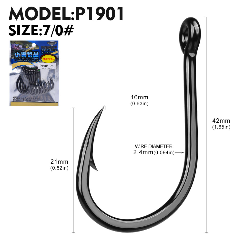 Proberos 100pcs Steel Hooks Premium Carbon Steel Circle Fishing Hooks, Corrosion-ResistantUltra-Sharp for Saltwater & Freshwater