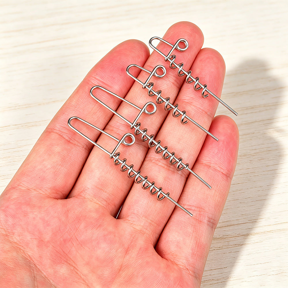 PROBEROS PJ048 Stainless Steel Spring Lock Pins for Soft Baits 50PCS