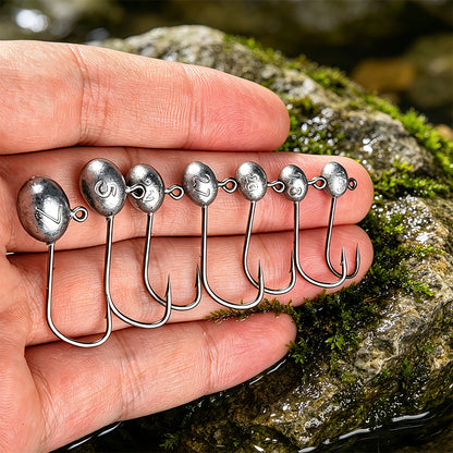 PROBEROS JIG052 Oval Lead Jig Head Hooks 1.5g-7g (10-Pack)