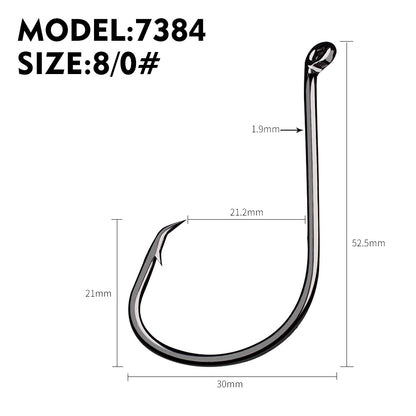 PROBEROS 100pcs High Carbon Steel Octopus Hooks Strong Pulling Force Sharp fishing Hooks