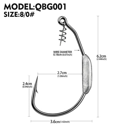 PROBEROS QBG001 Soft Plastic Swimbait Weedless for Bass Trout Pike