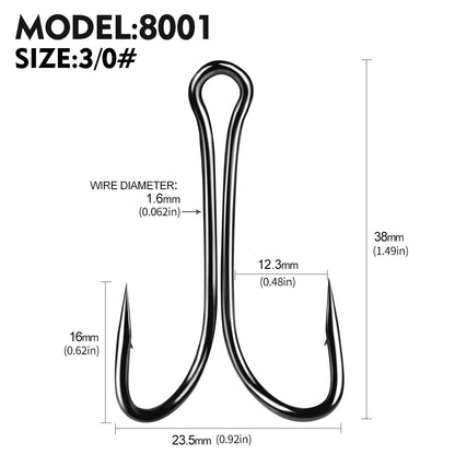 PROBEROS 100pcs Luya Fishing Hook Carbon Steel Barbed Double Hook Fishing Hook Chicken Claw Hook Tied Soft Bait Fish Accessories