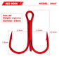 PROBEROS Red Treble Hook Fishing Supplies 100 barbed anchor hook lure fishing tackle - Proberos