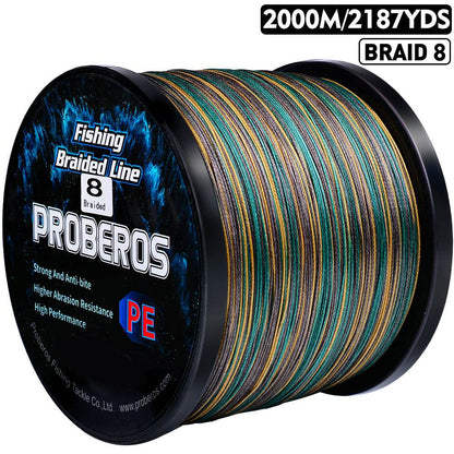 PROBEROS 2000m Braided Fishing Line 8 Strand Photosynth Coating｜Stealth Hunt in Amazon, Mariana & Martian Brines - Proberos
