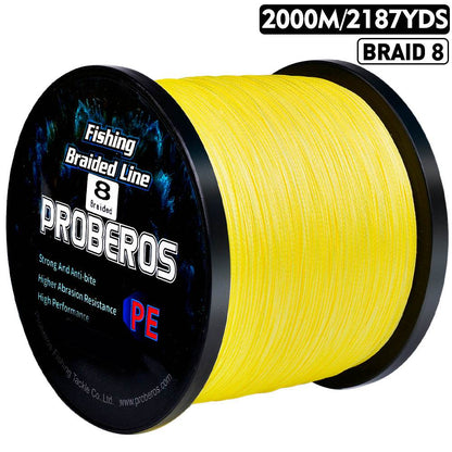 PROBEROS 2000m Braided Fishing Line 8 Strand Photosynth Coating｜Stealth Hunt in Amazon, Mariana & Martian Brines - Proberos