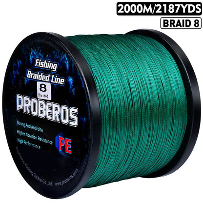 PROBEROS 2000m Braided Fishing Line 8 Strand Photosynth Coating｜Stealth Hunt in Amazon, Mariana & Martian Brines - Proberos