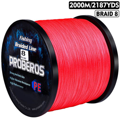PROBEROS 2000m Braided Fishing Line 8 Strand Photosynth Coating｜Stealth Hunt in Amazon, Mariana & Martian Brines - Proberos