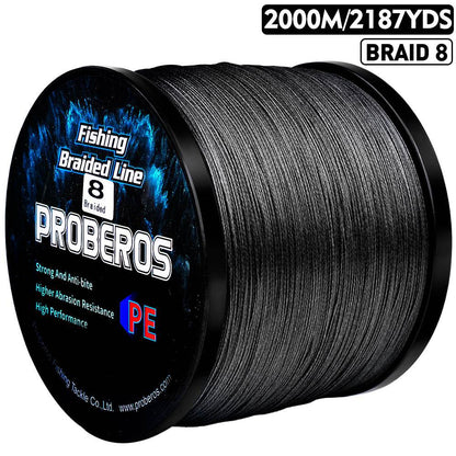 PROBEROS 2000m Braided Fishing Line 8 Strand Photosynth Coating｜Stealth Hunt in Amazon, Mariana & Martian Brines - Proberos