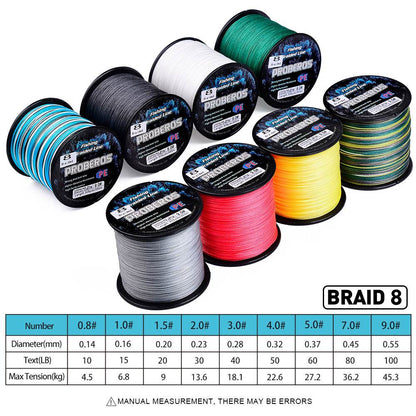 PROBEROS 300m Braided Fishing Line 8 Strand Antimatter Armor｜Dominate Tides, Aurora, Meteor Fields - Proberos