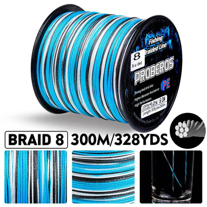 PROBEROS 300m Braided Fishing Line 8 Strand Antimatter Armor｜Dominate Tides, Aurora, Meteor Fields - Proberos