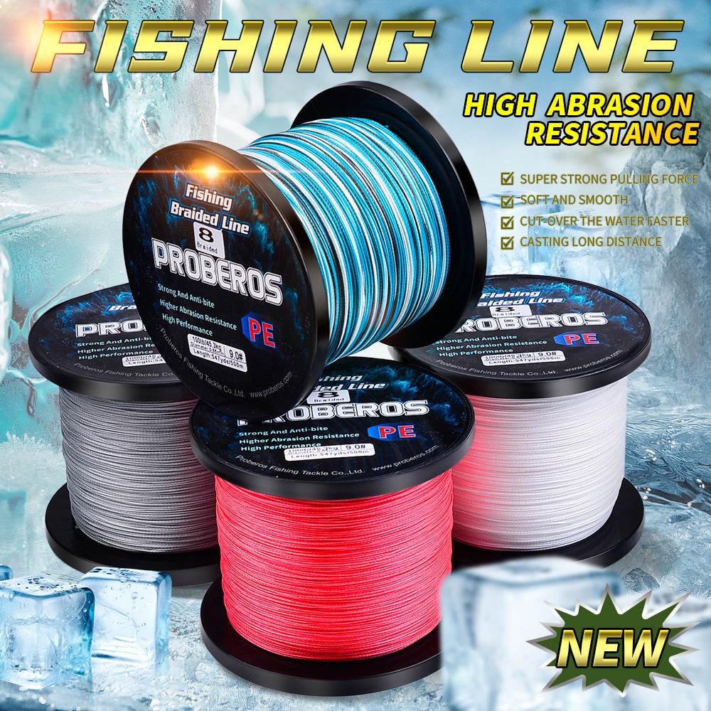 PROBEROS 500m Braided Fishing Line 8 Strand DarkEnergy Shield｜Fishing Across Ice Age, Lava Seas & Void Zones - Proberos