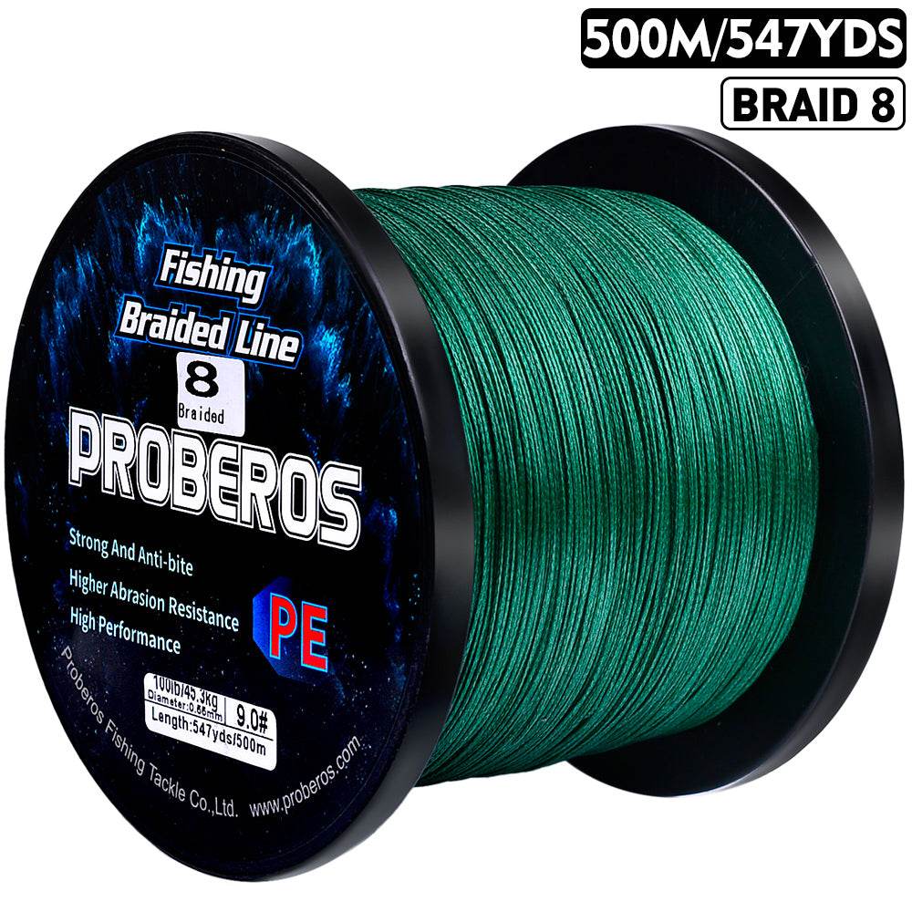 PROBEROS 500m Braided Fishing Line 8 Strand DarkEnergy Shield｜Fishing Across Ice Age, Lava Seas & Void Zones - Proberos