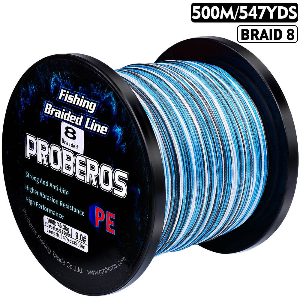 PROBEROS 500m Braided Fishing Line 8 Strand DarkEnergy Shield｜Fishing Across Ice Age, Lava Seas & Void Zones - Proberos