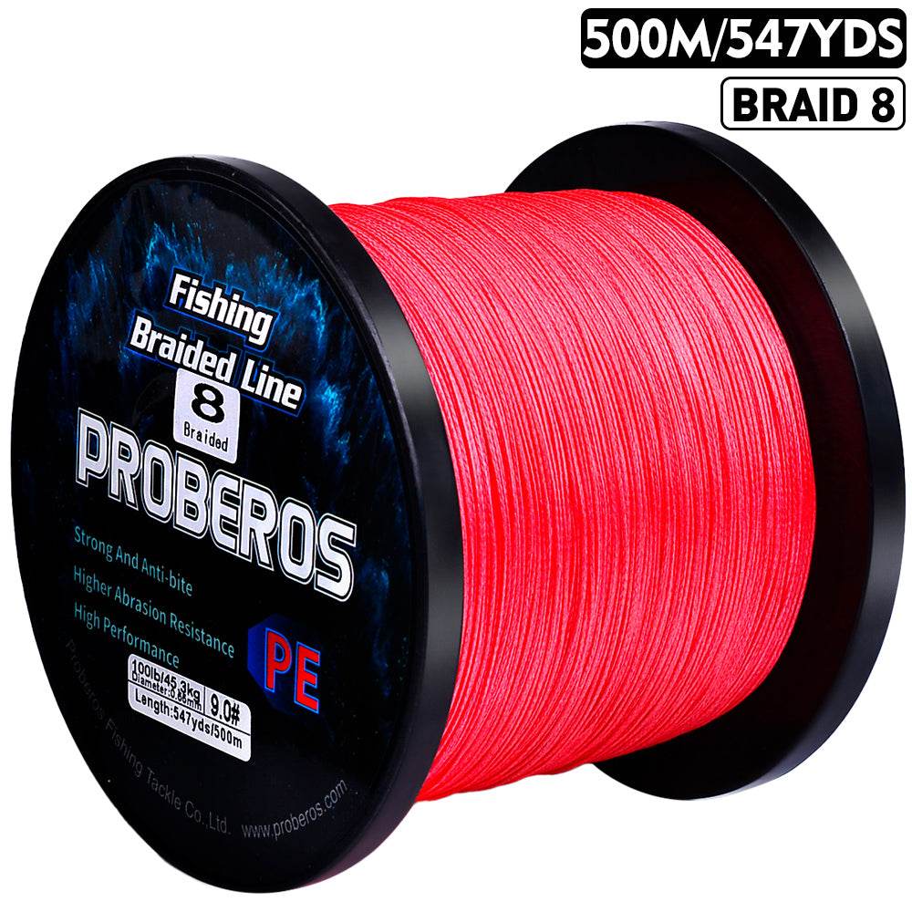 PROBEROS 500m Braided Fishing Line 8 Strand DarkEnergy Shield｜Fishing Across Ice Age, Lava Seas & Void Zones - Proberos