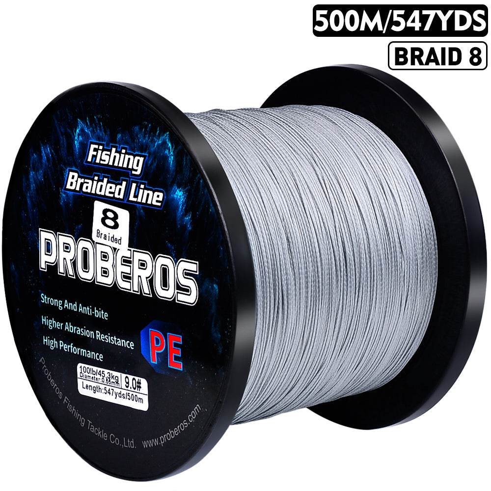 PROBEROS 500m Braided Fishing Line 8 Strand DarkEnergy Shield｜Fishing Across Ice Age, Lava Seas & Void Zones - Proberos