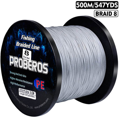 PROBEROS 500m Braided Fishing Line 8 Strand DarkEnergy Shield｜Fishing Across Ice Age, Lava Seas & Void Zones - Proberos