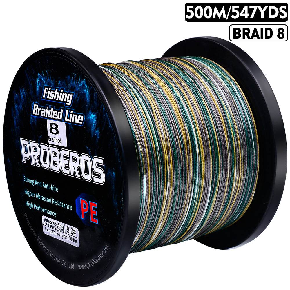 PROBEROS 500m Braided Fishing Line 8 Strand DarkEnergy Shield｜Fishing Across Ice Age, Lava Seas & Void Zones - Proberos