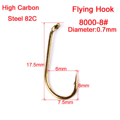 PROBEROS 1000PCS Hooks Carbon Steel Fishhooks Bronze Barbed Trout Fishing Hooks Wet Wire Nymph Single Hooks