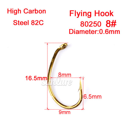 PROBEROS 1000PCS Fishing Hooks 5 Barb Carp Hooks Trout Circle Hooks Fly Tying Hooks Freshwater Saltwater Fishing Bait Rigs