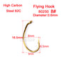 PROBEROS 1000PCS Fishing Hooks 5 Barb Carp Hooks Trout Circle Hooks Fly Tying Hooks Freshwater Saltwater Fishing Bait Rigs