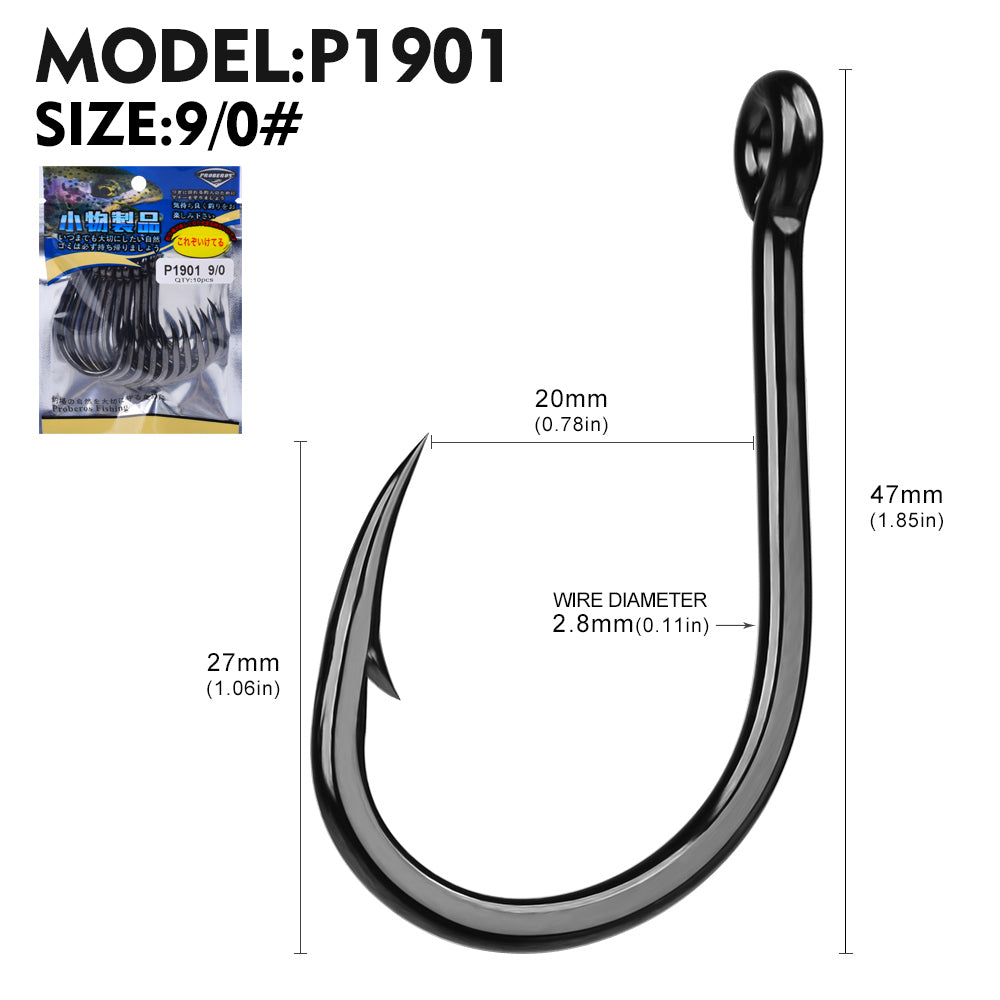 Proberos 100pcs Steel Hooks Premium Carbon Steel Circle Fishing Hooks, Corrosion-ResistantUltra-Sharp for Saltwater & Freshwater