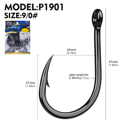 Proberos 100pcs Steel Hooks Premium Carbon Steel Circle Fishing Hooks, Corrosion-ResistantUltra-Sharp for Saltwater & Freshwater