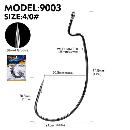 PROBEROS 100pcs  Blood Fishing Hook Carbon Steel Wide Crank Hook Offset Fishhook Soft Worm Barbed Hook Carp Fishing Hooks
