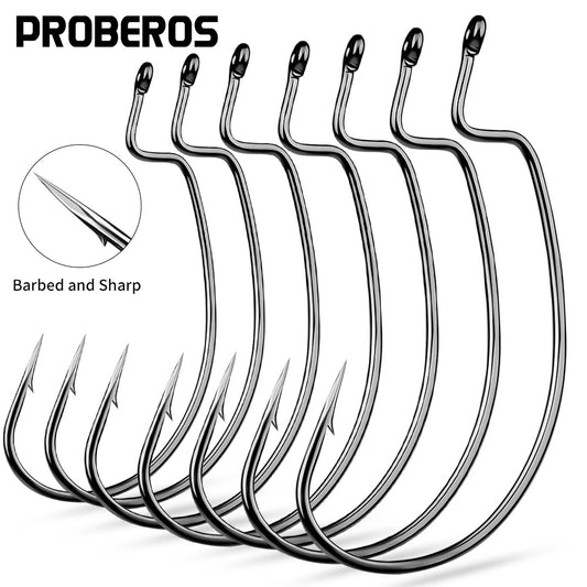 PROBEROS 100pcs Fishing Hooks Worm Hooks Bass Hooks Crank Hook,Fishing Hooks Fishing Tackle For Bass Trout Saltwater Freshwater