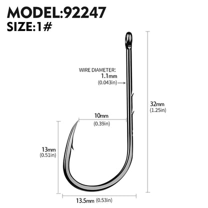 PROBEROS 100pcs barbed fishing hook for salt water with high carbon steel suitable for fishing dayu11 freshwater fish hook