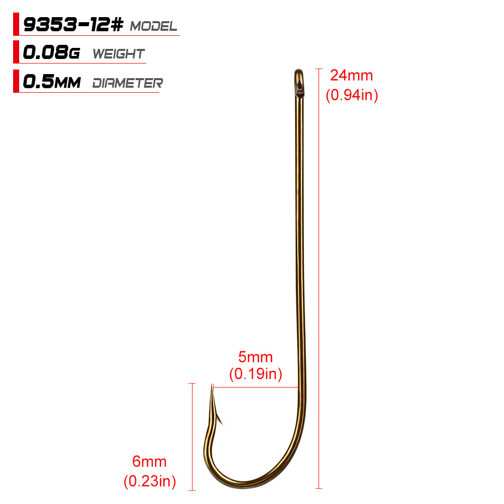 PROBEROS 9353 Aberdeen Fishing Hooks (1#-6/0#) | Golden Copper