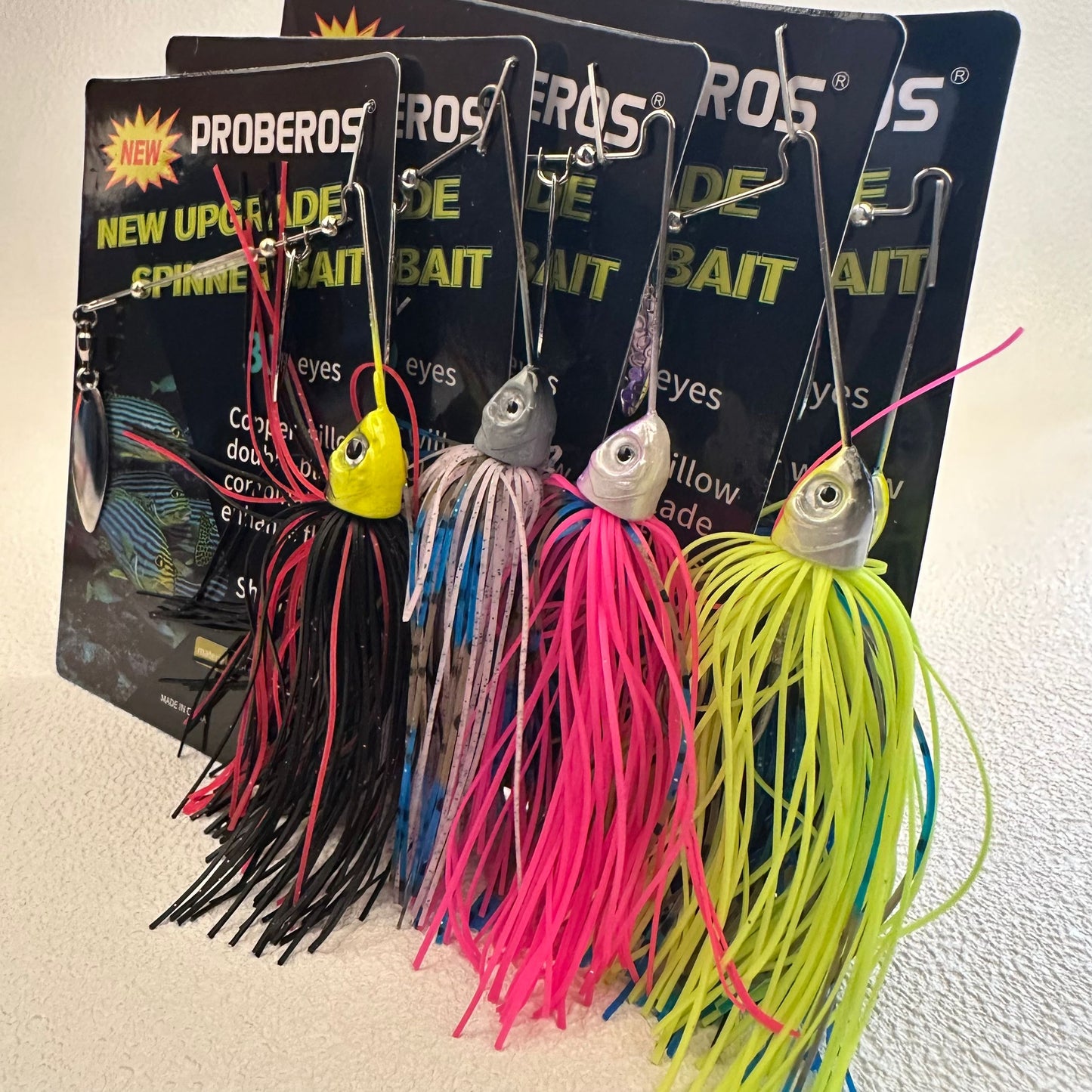 PROBEROS Spinnerbait Lure 5 Colors (A-E) Freshwater Fishing Bait 13.3g-16.5g (1PC Pack)