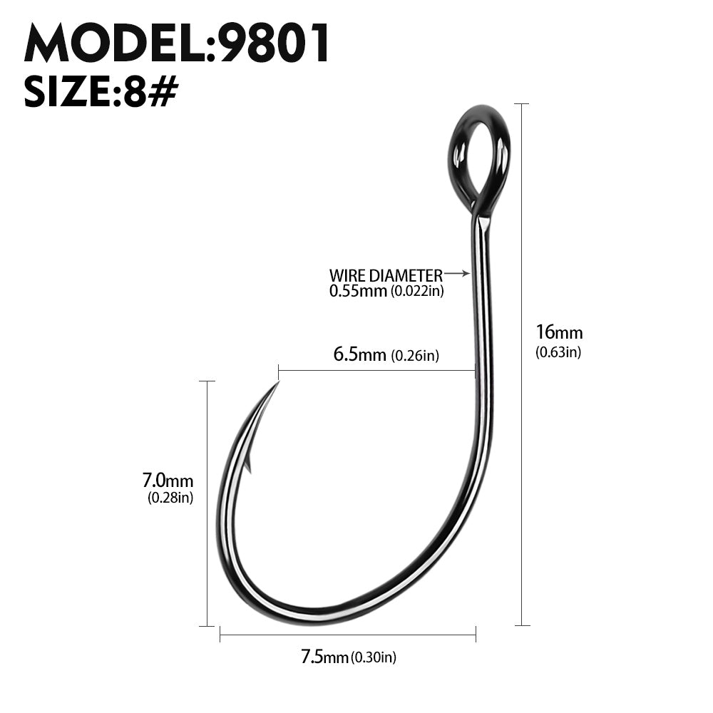 PROBEROS 100pcs High Strength and Corrosion Resistant Fly Fishing Hooks for Saltwater and Freshwater Fishing - High Carbon Steel fishhook