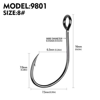 PROBEROS 100pcs High Strength and Corrosion Resistant Fly Fishing Hooks for Saltwater and Freshwater Fishing - High Carbon Steel fishhook