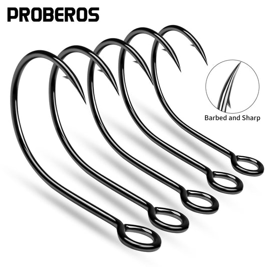 PROBEROS 100pcs High Strength and Corrosion Resistant Fly Fishing Hooks for Saltwater and Freshwater Fishing - High Carbon Steel fishhook