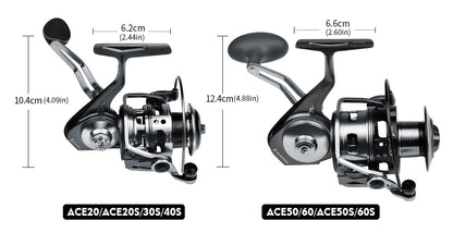 PROBEROS ACE Spinning Reel, 11+1/5+1/4+1BB, 5.1:1/4.9:1 Gear Ratio, 6kg-14kg Max Drag CNC Aluminum , Left/Right Interchangeable Handle