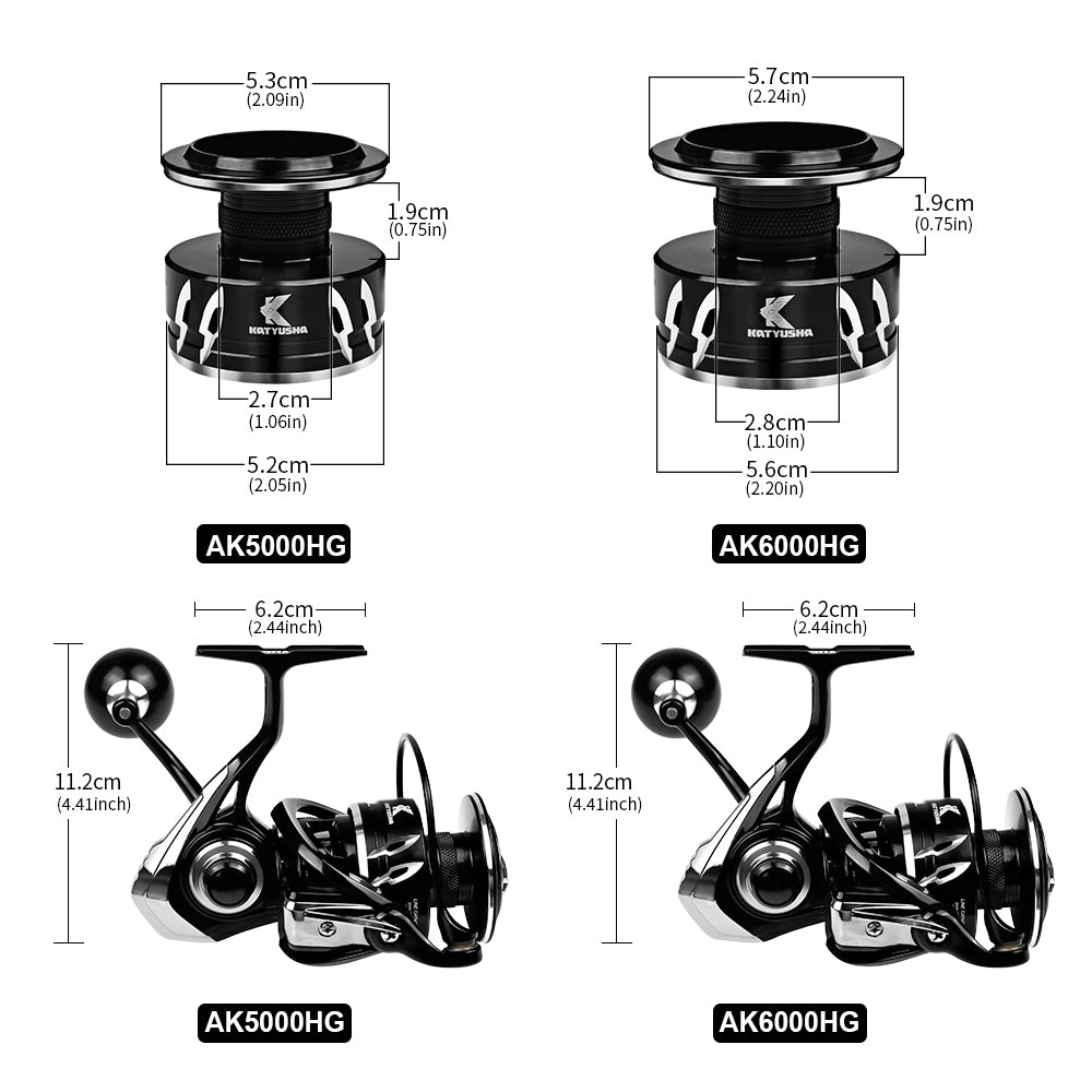 KATYUSHA AK Series Hochleistungs-Spinnrolle (AK5000HG, AK6000HG)