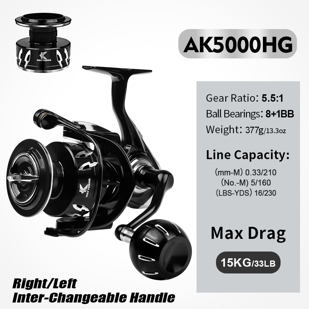 KATYUSHA AK Series Hochleistungs-Spinnrolle (AK5000HG, AK6000HG)