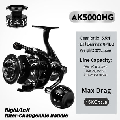 KATYUSHA AK Series Hochleistungs-Spinnrolle (AK5000HG, AK6000HG)
