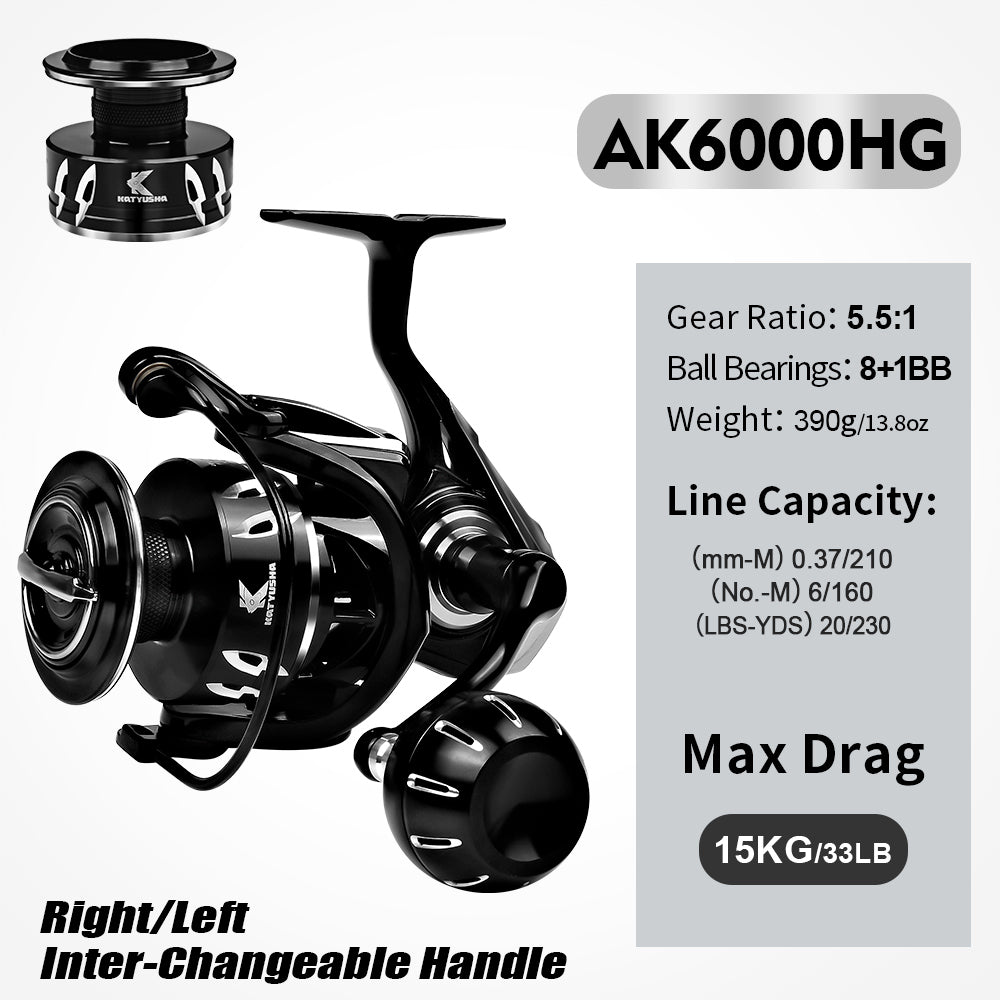 KATYUSHA AK Series Hochleistungs-Spinnrolle (AK5000HG, AK6000HG)